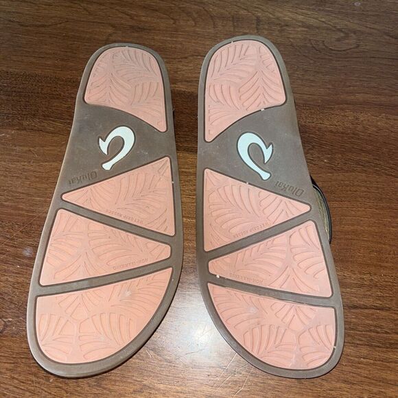 OLUKAI KIPE’A-W 20482-48FM Brown Leather Sandals Size 10 (40) Flip Flops Boat - Picture 3 of 4
